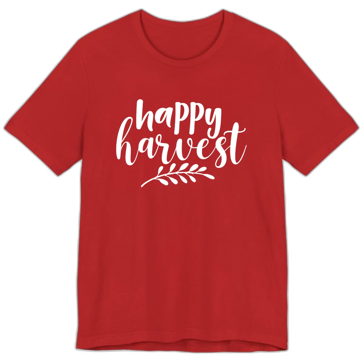 Happy Harvest Script Design Premium T-Shirt in Red