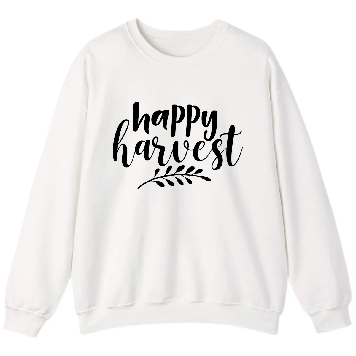 Happy Harvest Script Design Sweatshirt in White