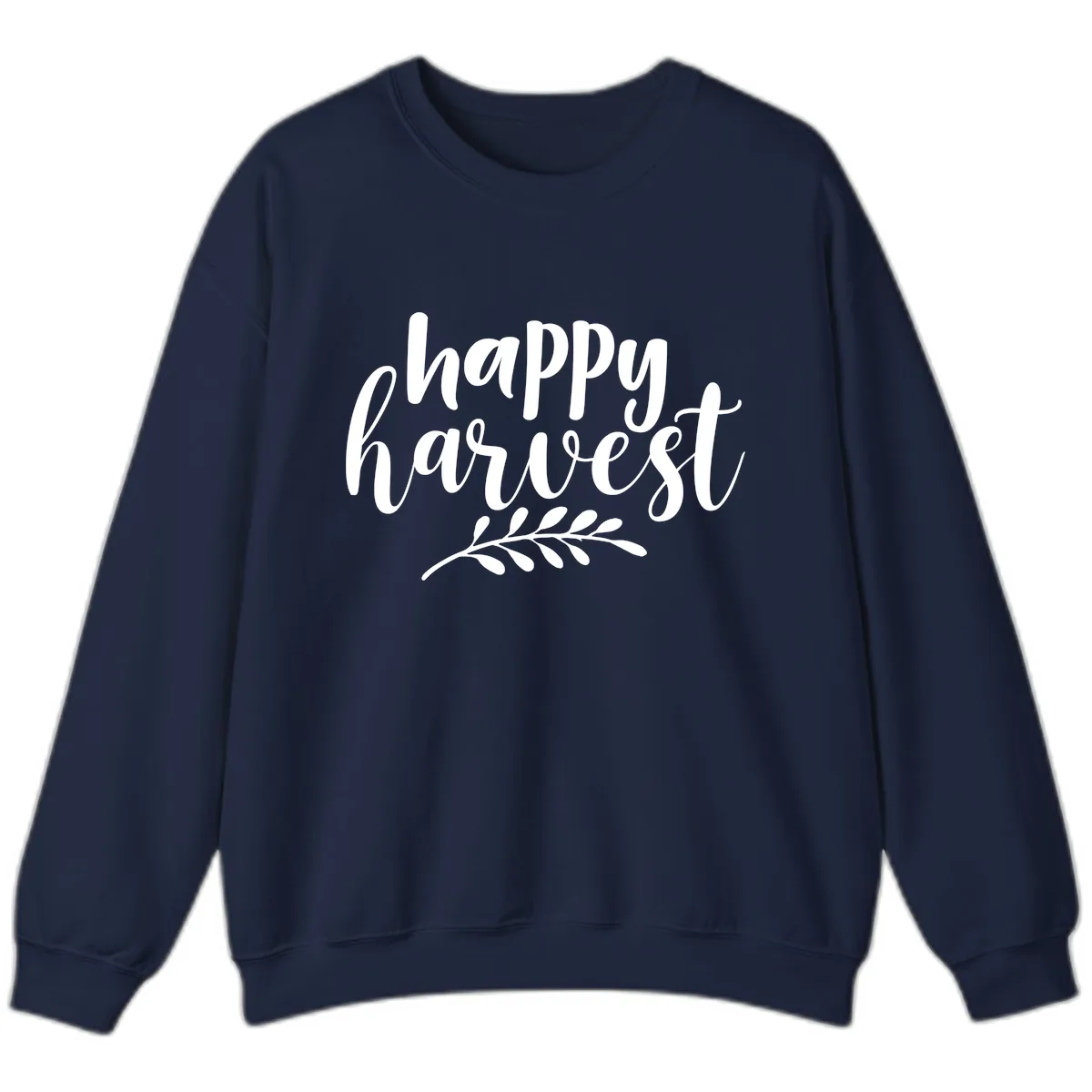 Happy Harvest Script Design Sweatshirt in Navy
