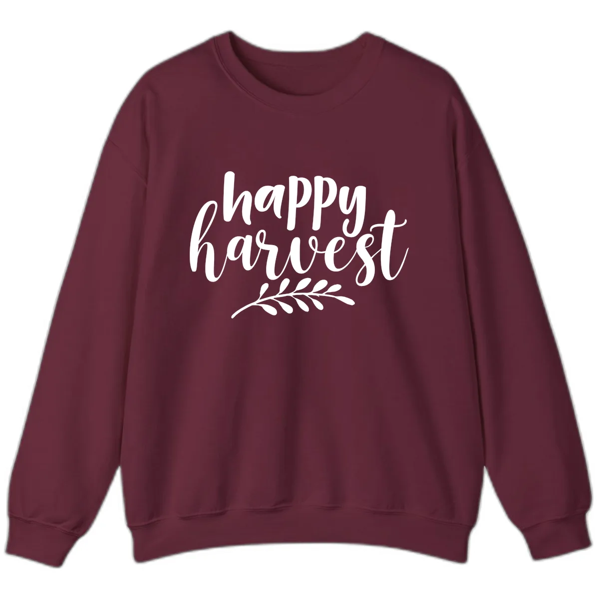 Happy Harvest Script Design Sweatshirt in Maroon