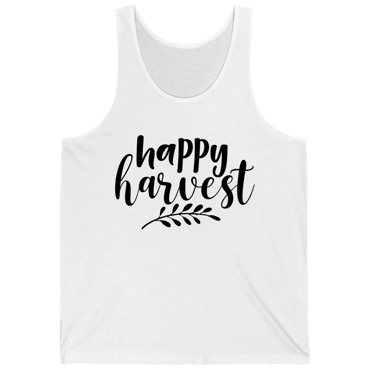 Happy Harvest Script Design Tank in White