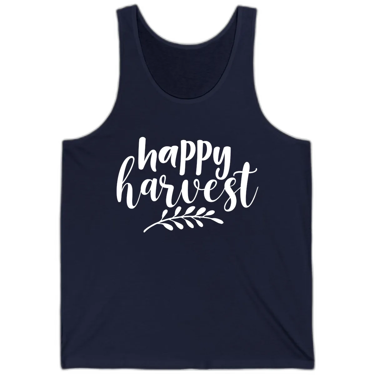 Happy Harvest Script Design Tank in Navy