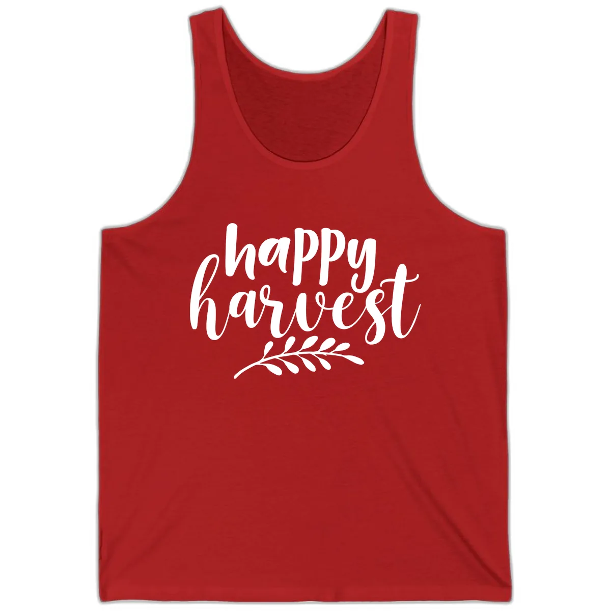 Happy Harvest Script Design Tank in Red
