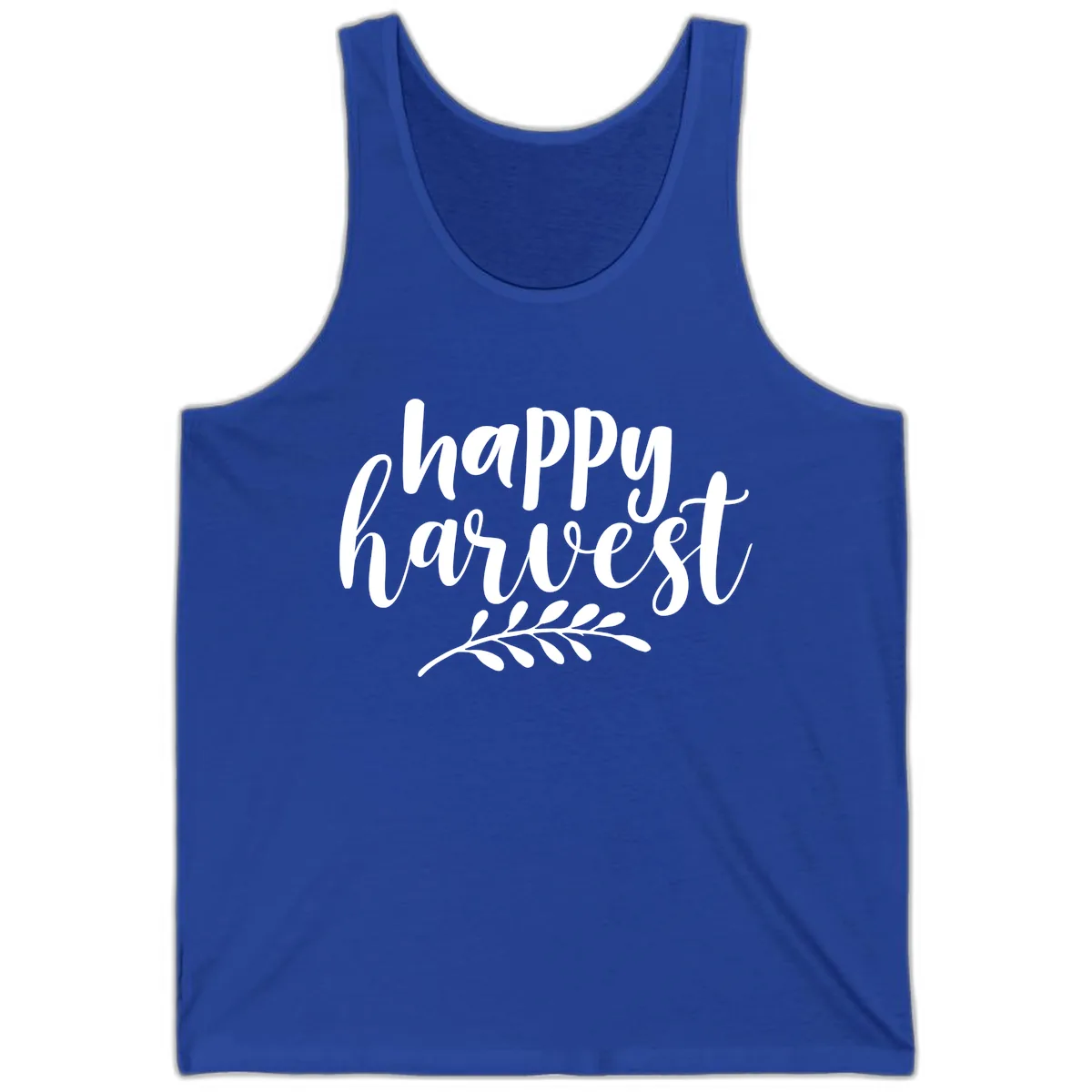 Happy Harvest Script Design Tank in True Royal
