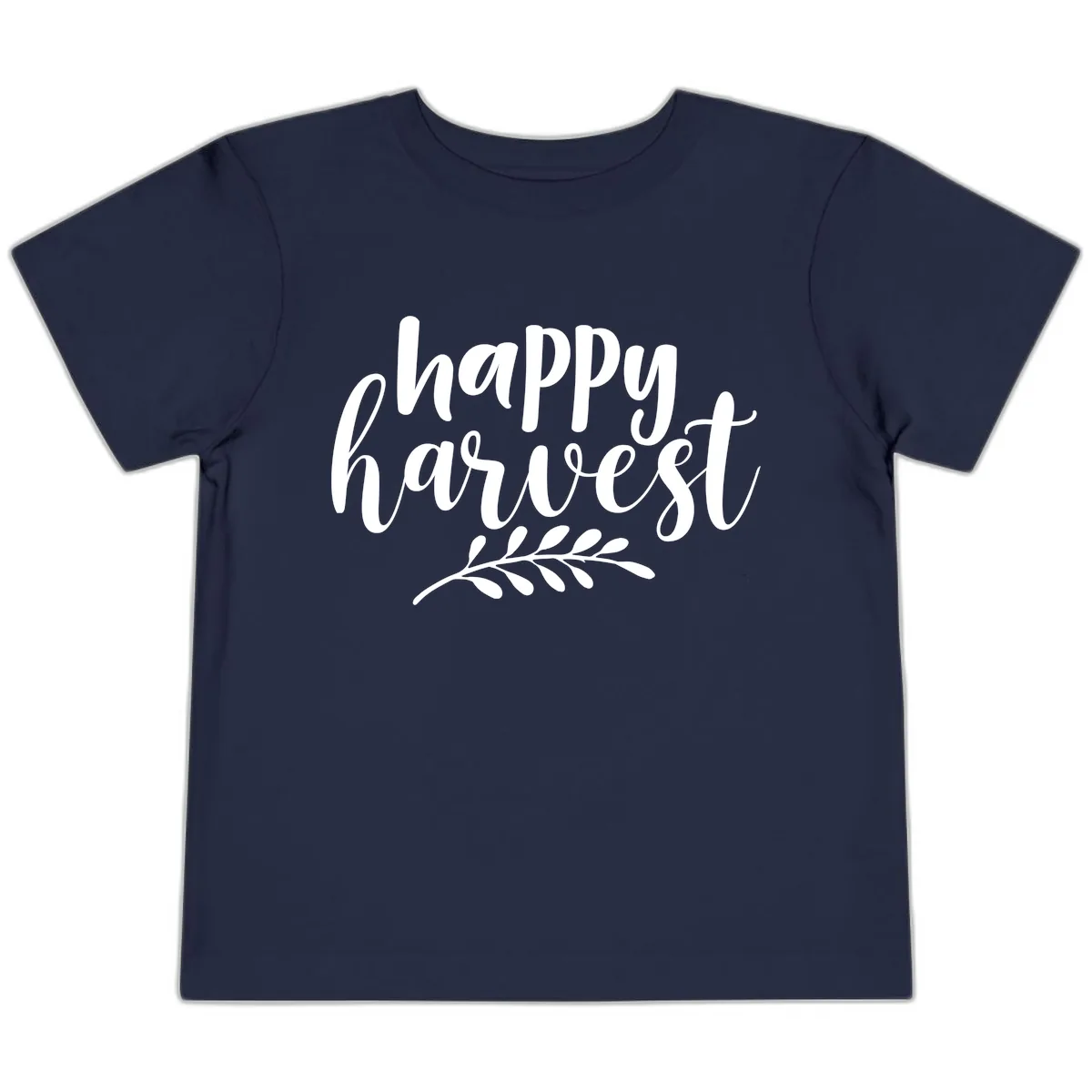 Happy Harvest Script Design Toddler T-Shirt in Navy