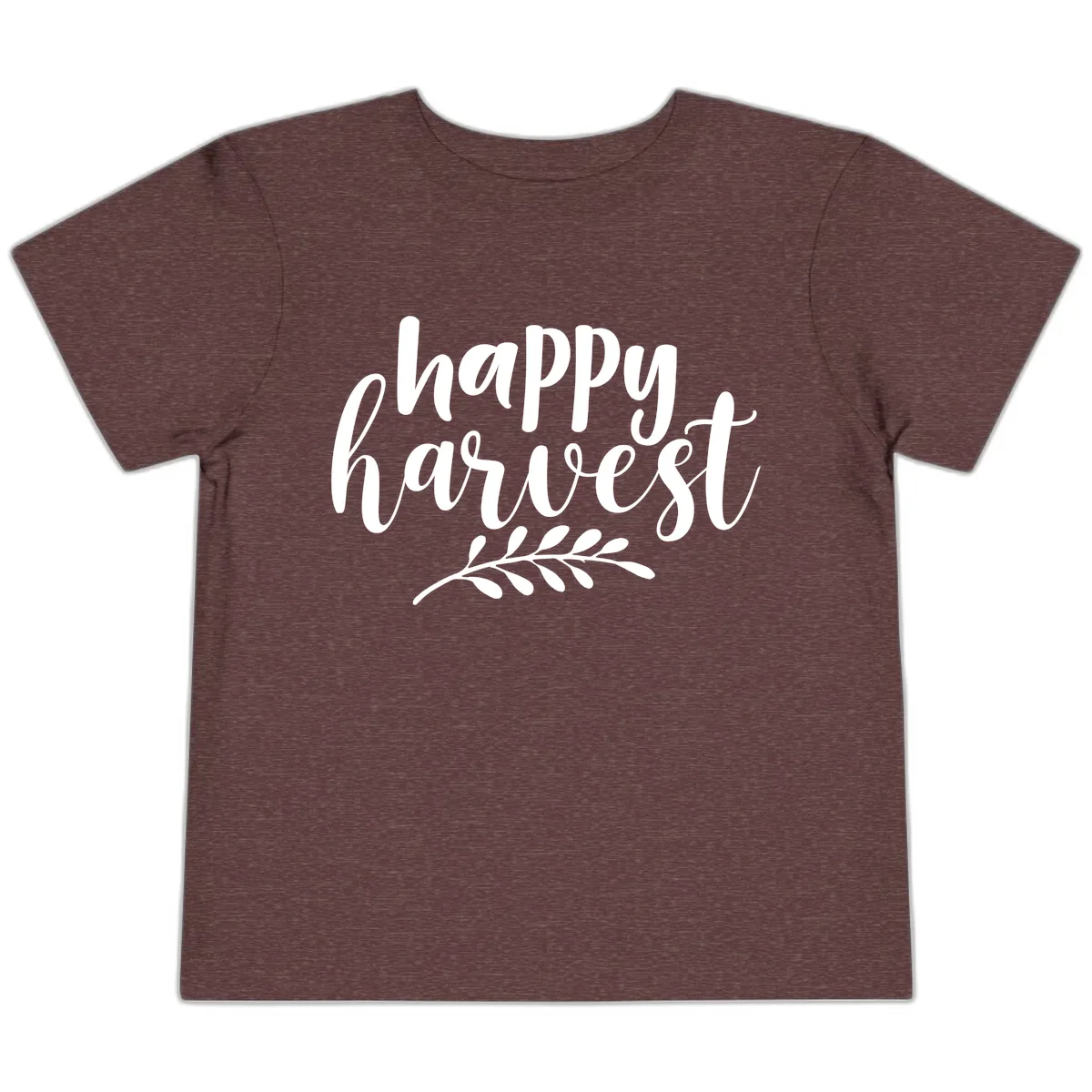 Happy Harvest Script Design Toddler T-Shirt in Heather Maroon