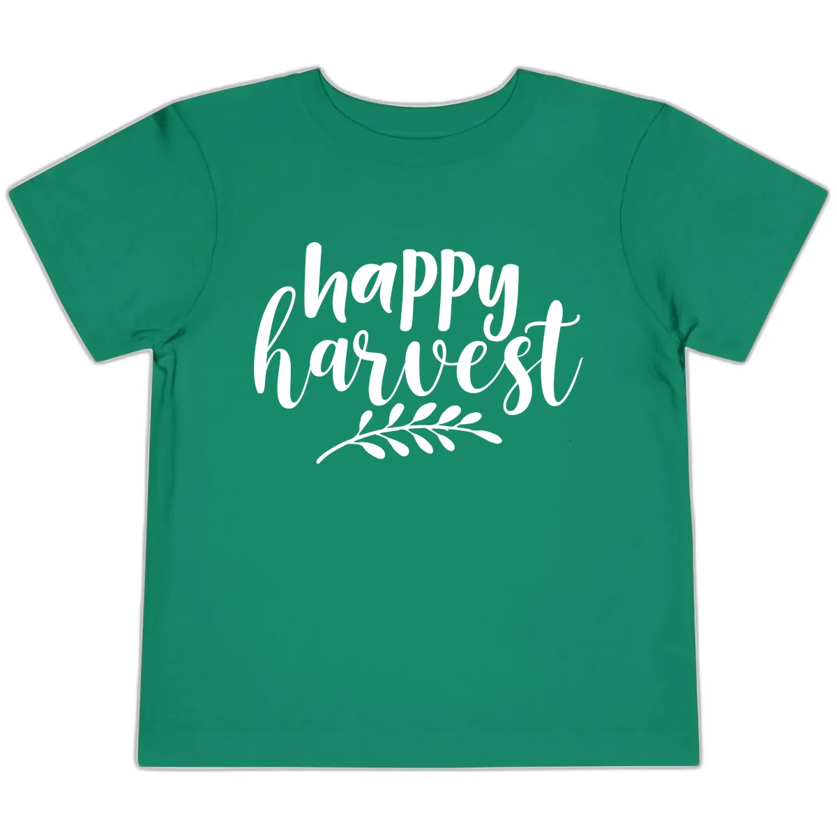 Happy Harvest Script Design Toddler T-Shirt in Kelly