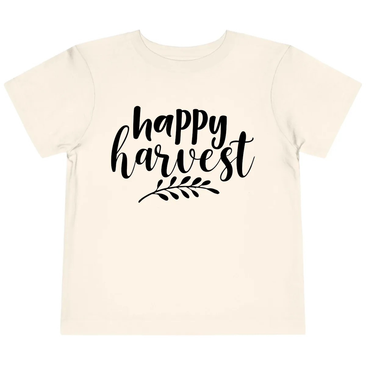 Happy Harvest Script Design Toddler T-Shirt in Natural