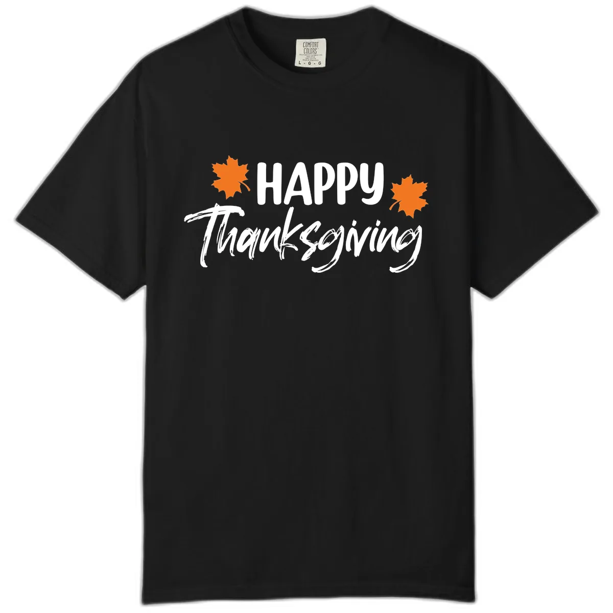 Happy Thanksgiving Typography Design Comfort Color in Black