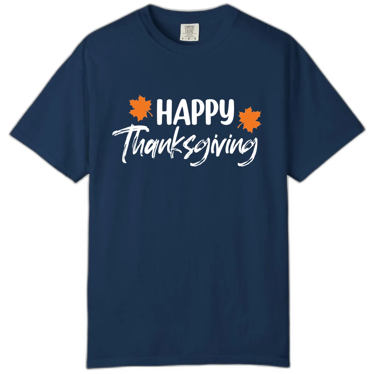 Happy Thanksgiving Typography Design Comfort Color in Navy