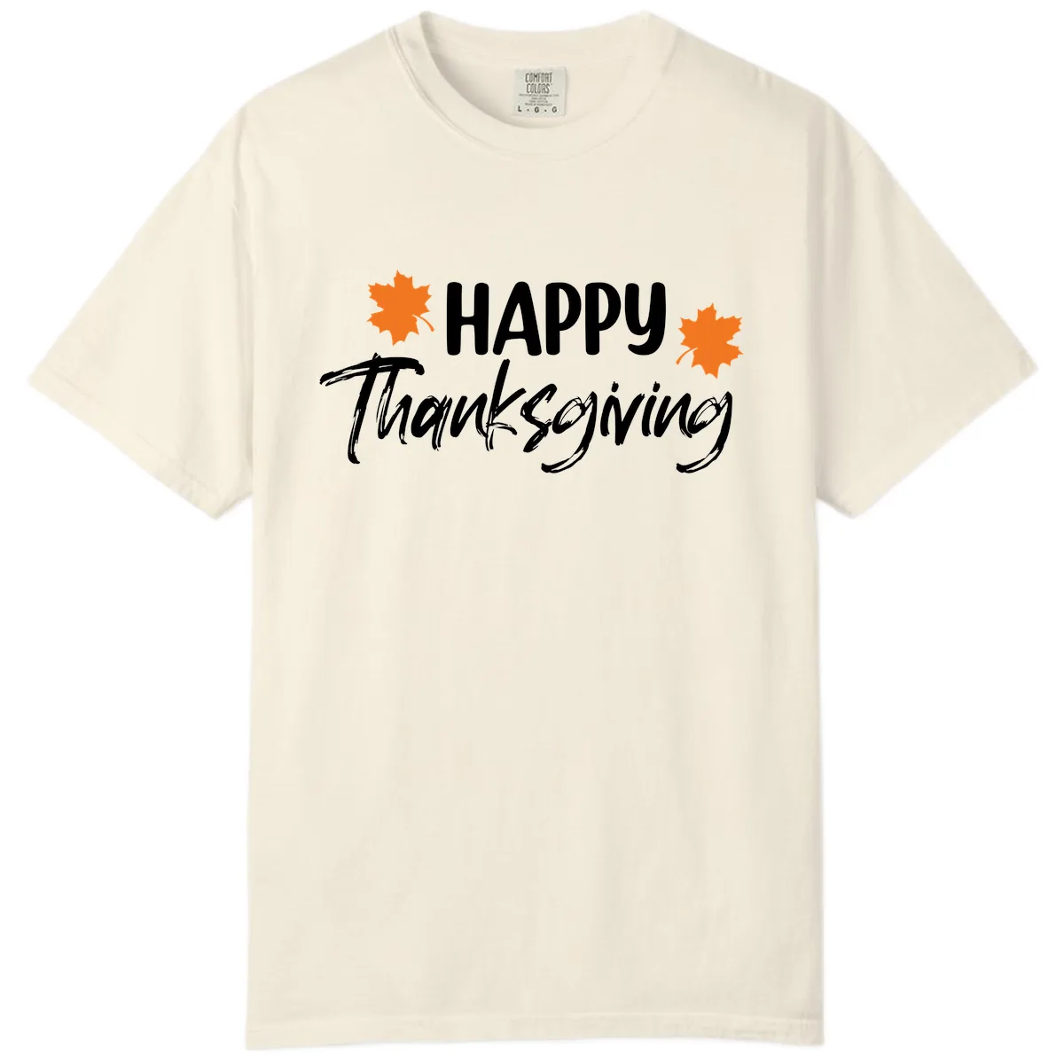 Happy Thanksgiving Typography Design Comfort Color in Ivory