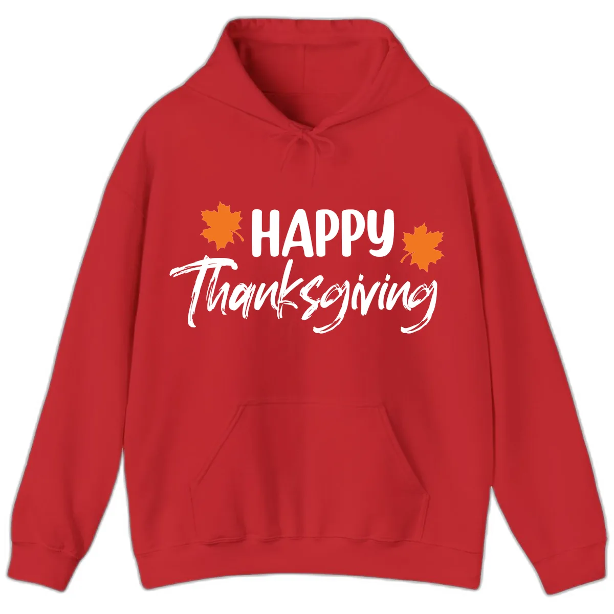 Happy Thanksgiving Typography Design Hoodie in Red