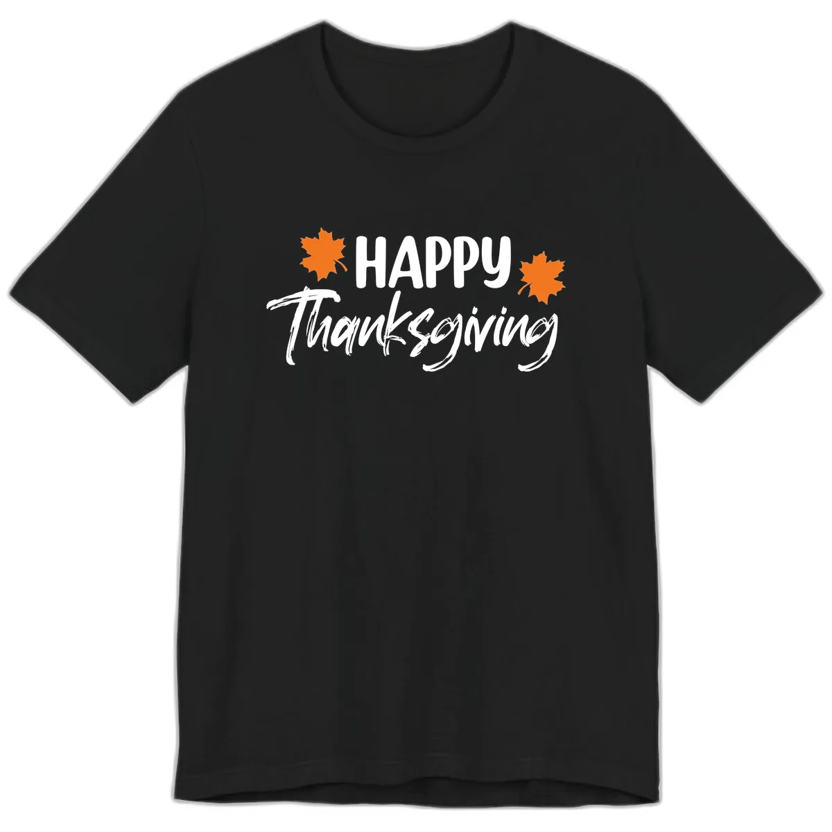 Happy Thanksgiving Typography Design Premium T-Shirt in Black