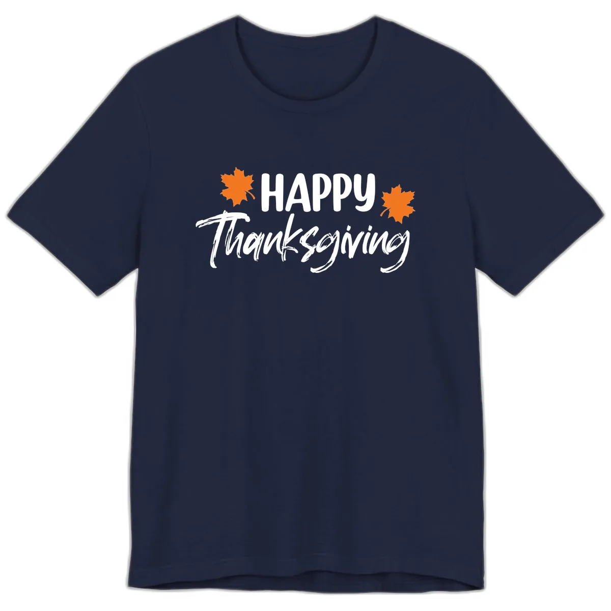 Happy Thanksgiving Typography Design Premium T-Shirt in Navy
