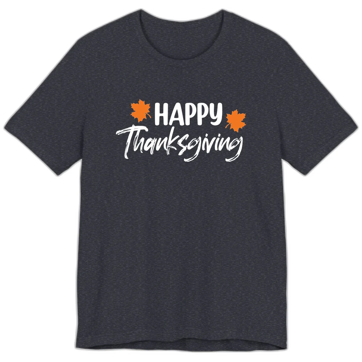 Happy Thanksgiving Typography Design Premium T-Shirt in Heather Navy