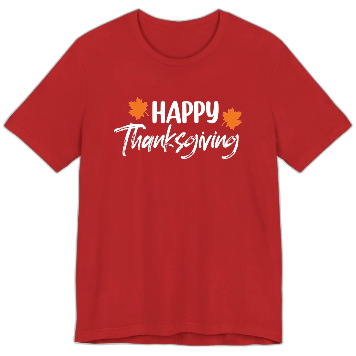 Happy Thanksgiving Typography Design Premium T-Shirt in Red