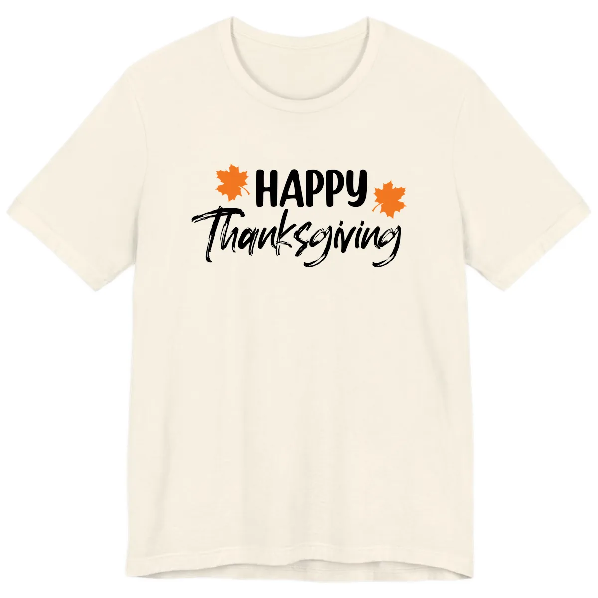 Happy Thanksgiving Typography Design Premium T-Shirt in Natural