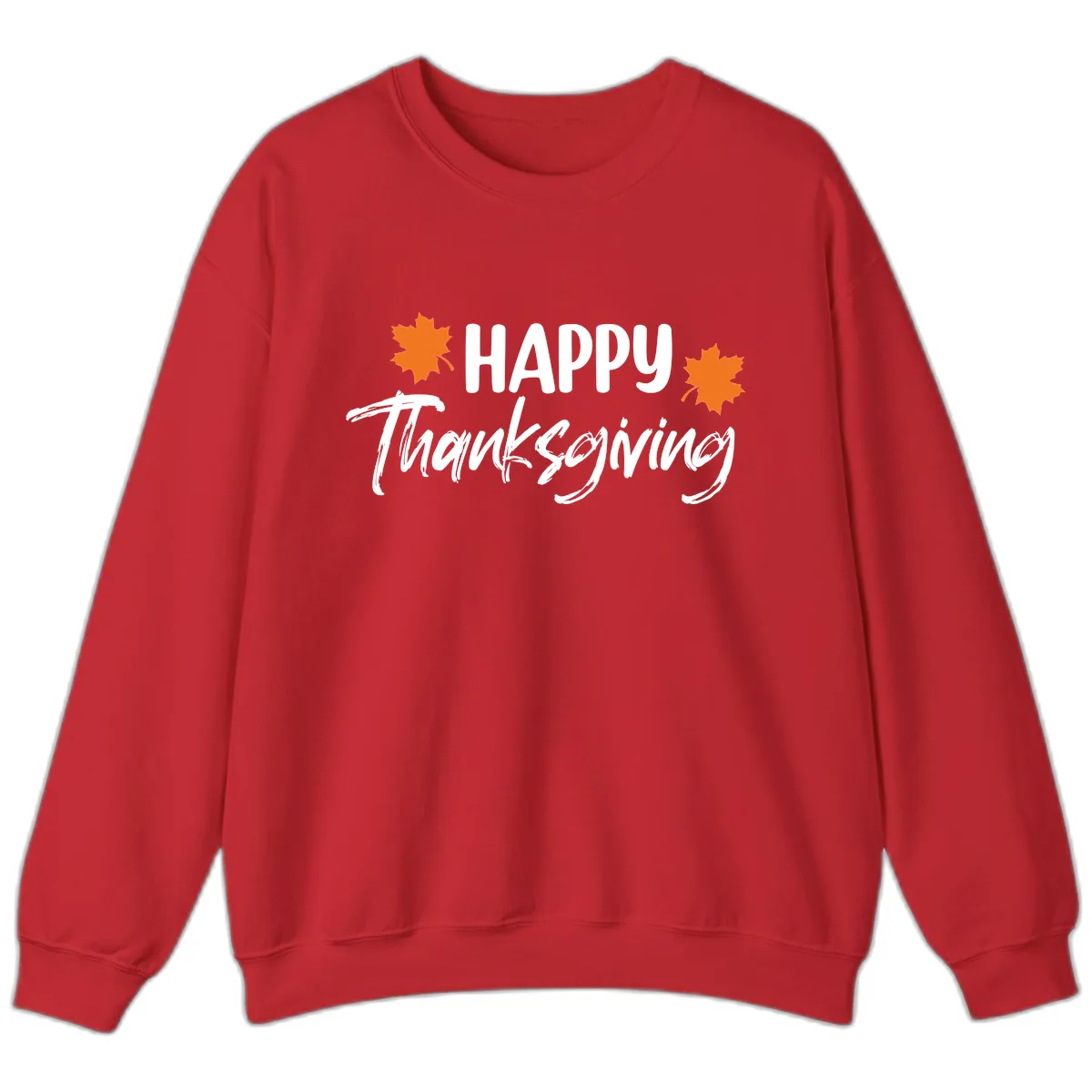 Happy Thanksgiving Typography Design Sweatshirt in Red