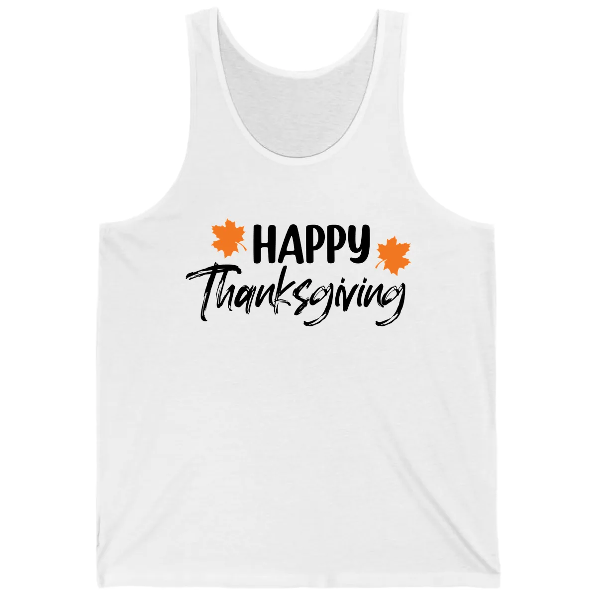 Happy Thanksgiving Typography Design Tank in White