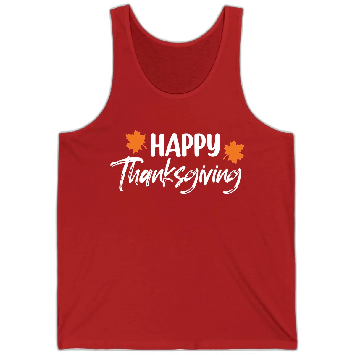 Happy Thanksgiving Typography Design Tank in Red