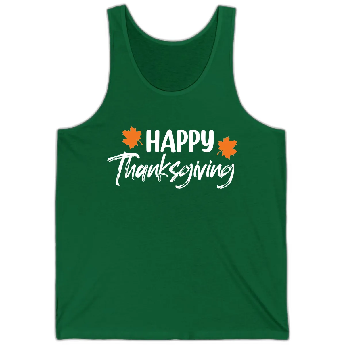 Happy Thanksgiving Typography Design Tank in Kelly