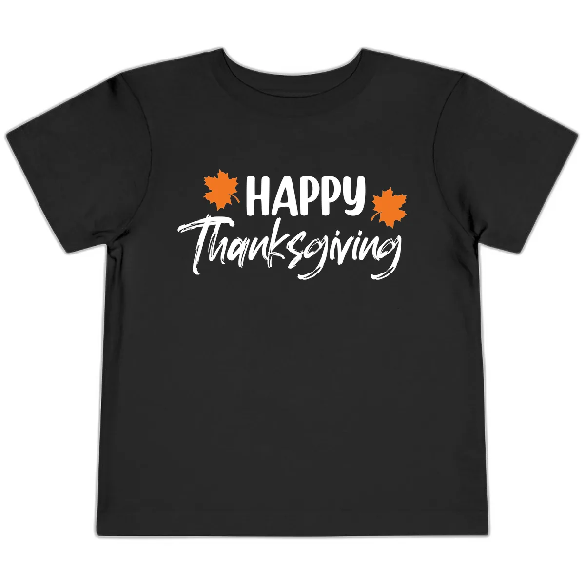 Happy Thanksgiving Typography Design Toddler T-Shirt in Black