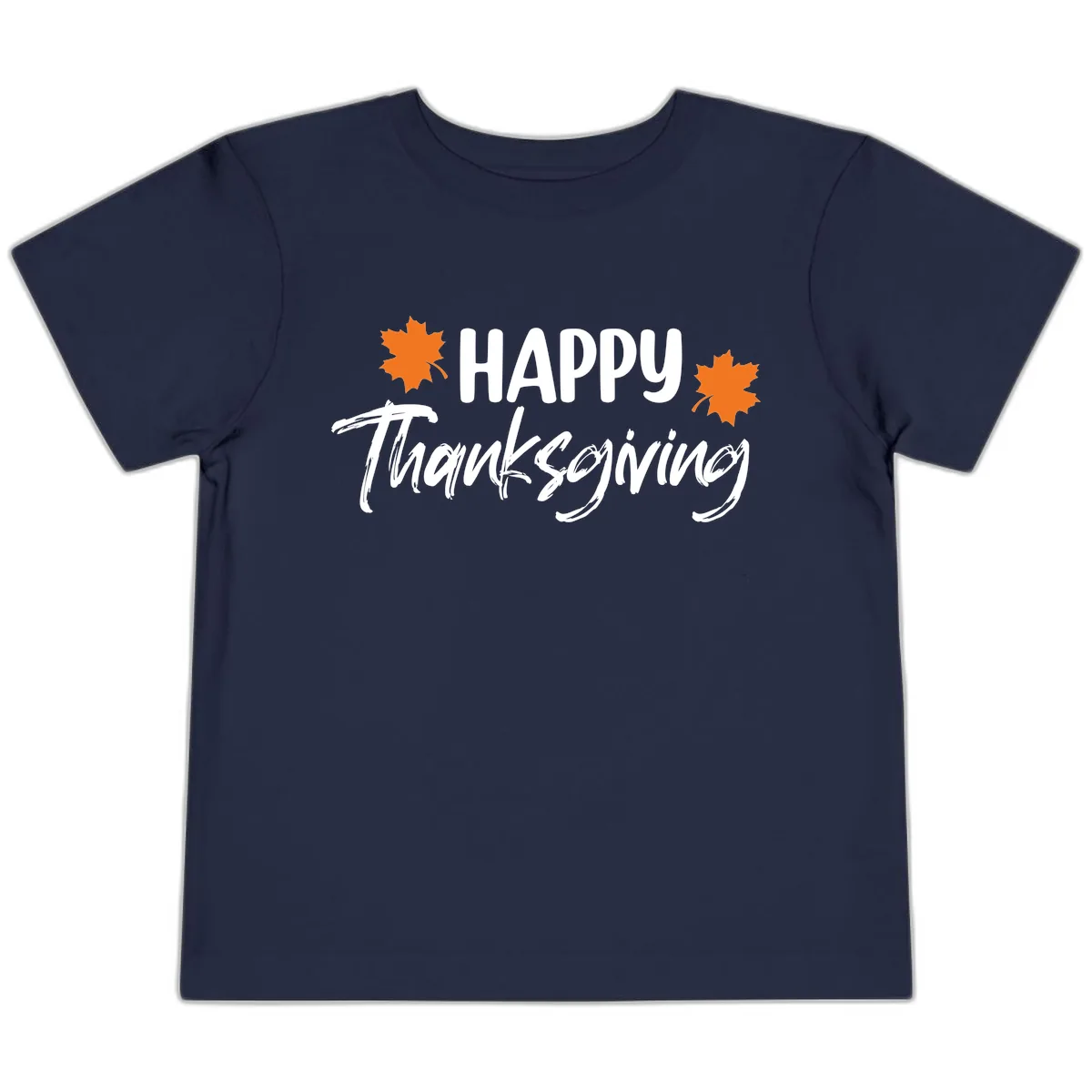 Happy Thanksgiving Typography Design Toddler T-Shirt in Navy