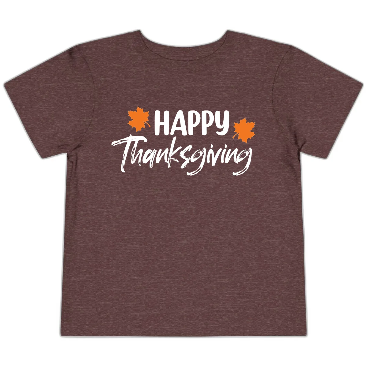 Happy Thanksgiving Typography Design Toddler T-Shirt in Heather Maroon