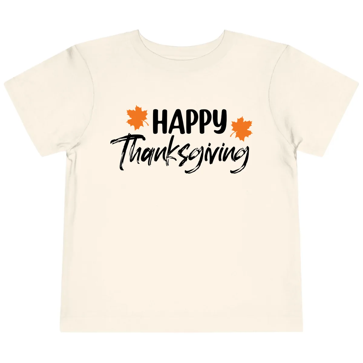 Happy Thanksgiving Typography Design Toddler T-Shirt in Natural