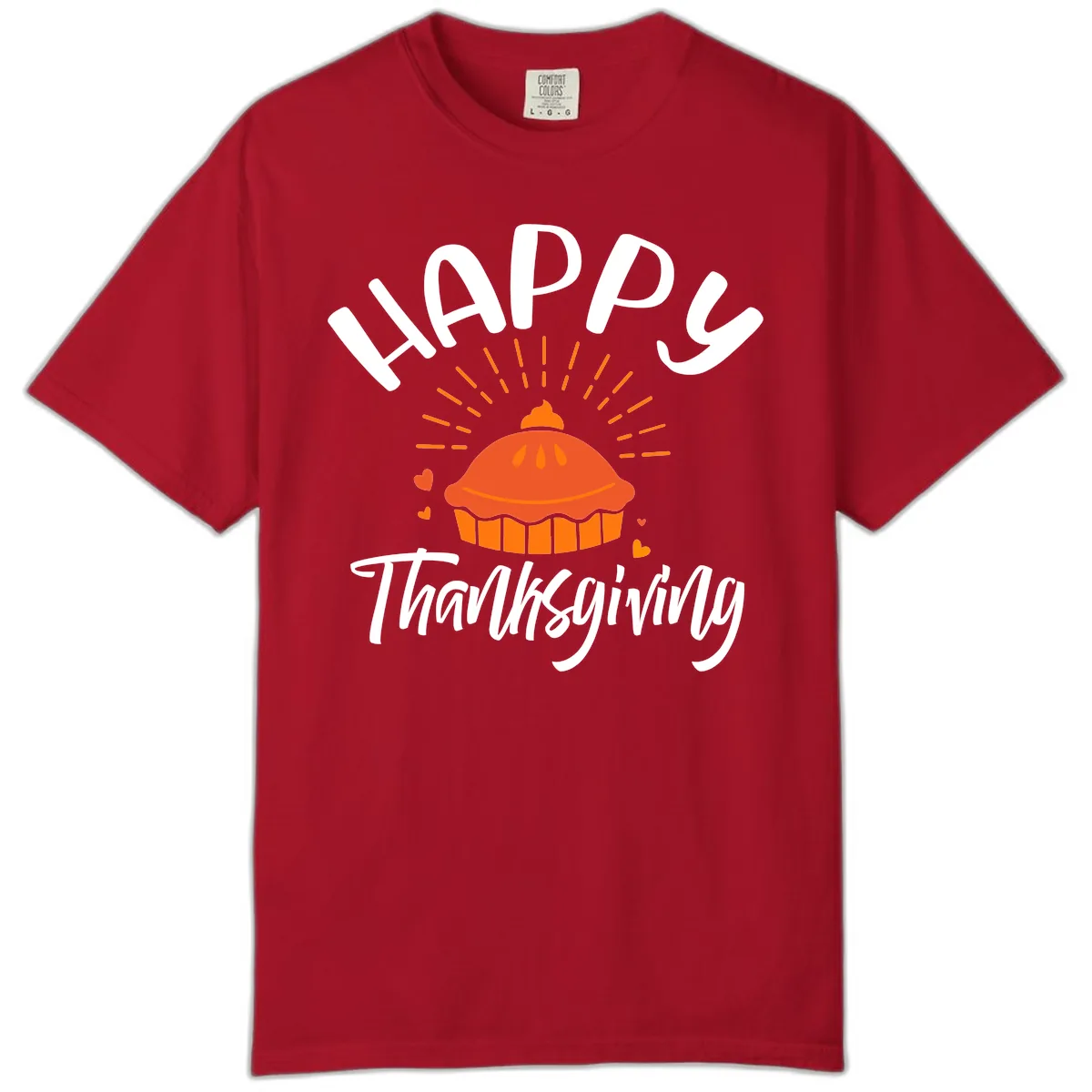 Happy Thanksgiving Pie Illustration Comfort Color in Red