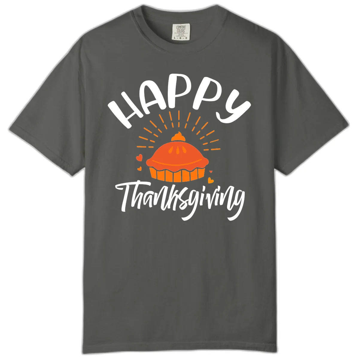 Happy Thanksgiving Pie Illustration Comfort Color in Pepper