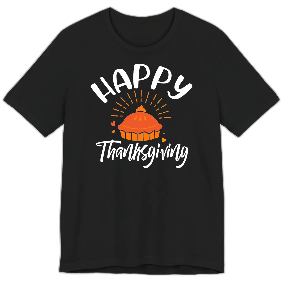 Happy Thanksgiving Pie Illustration Premium T-Shirt in Black