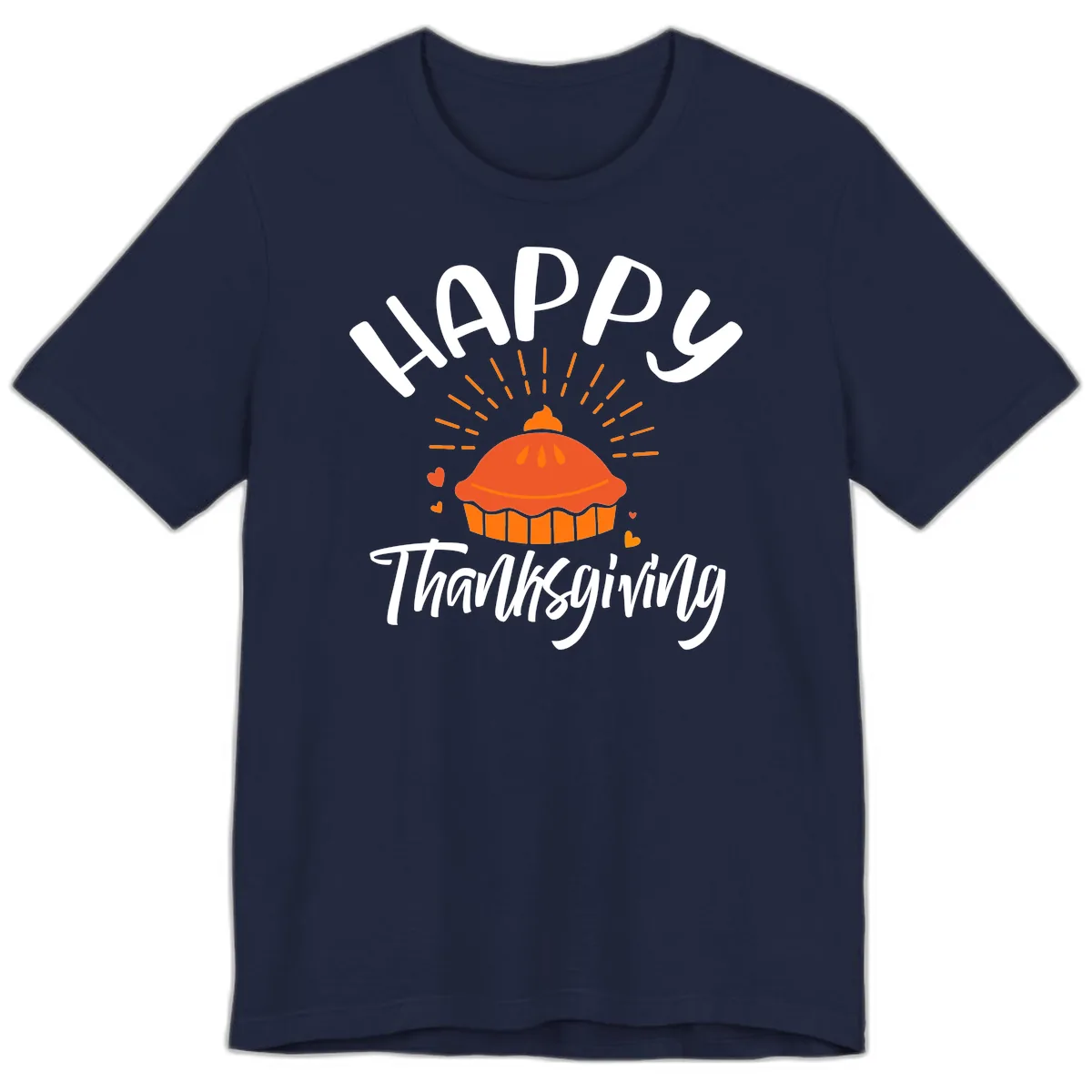 Happy Thanksgiving Pie Illustration Premium T-Shirt in Navy
