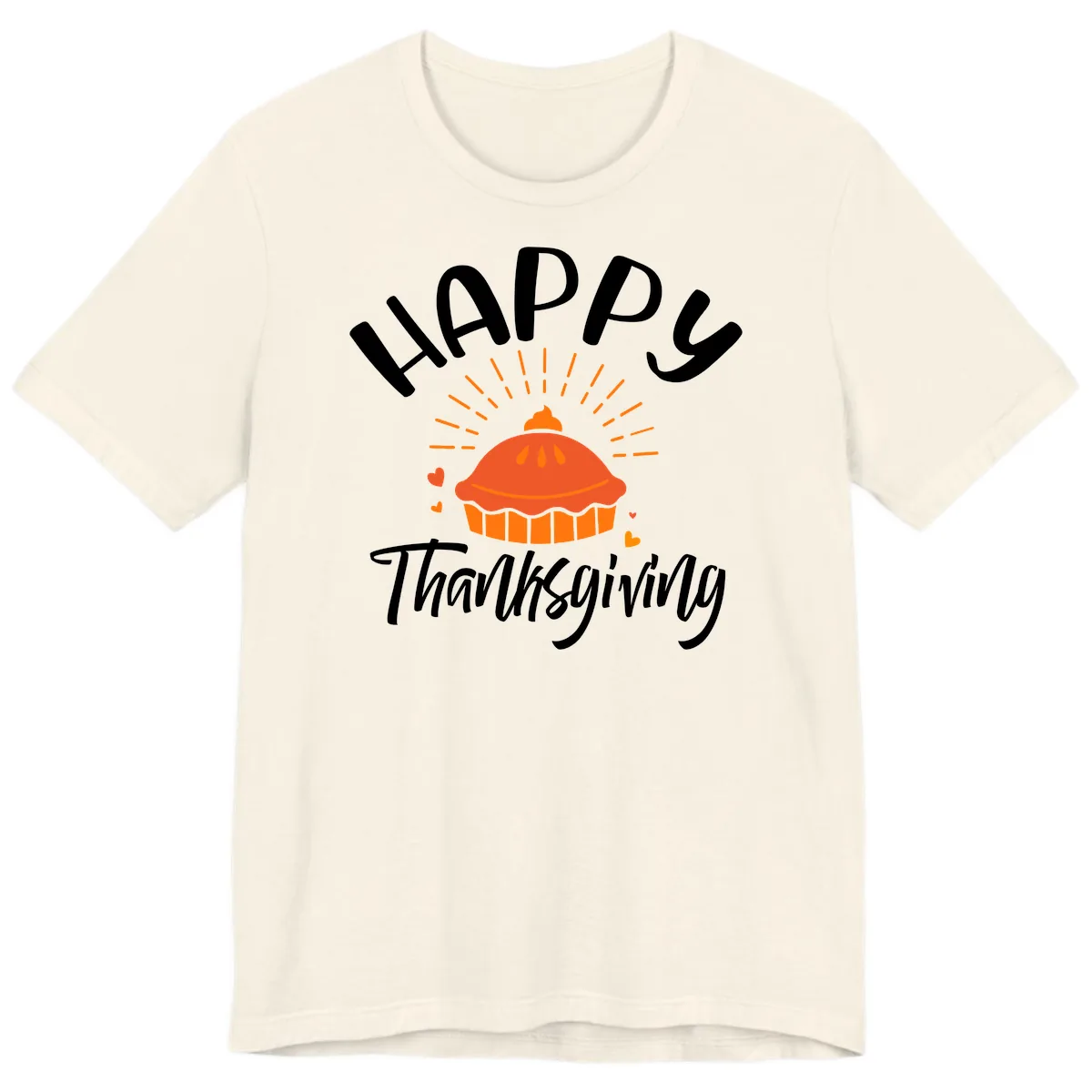 Happy Thanksgiving Pie Illustration Premium T-Shirt in Natural