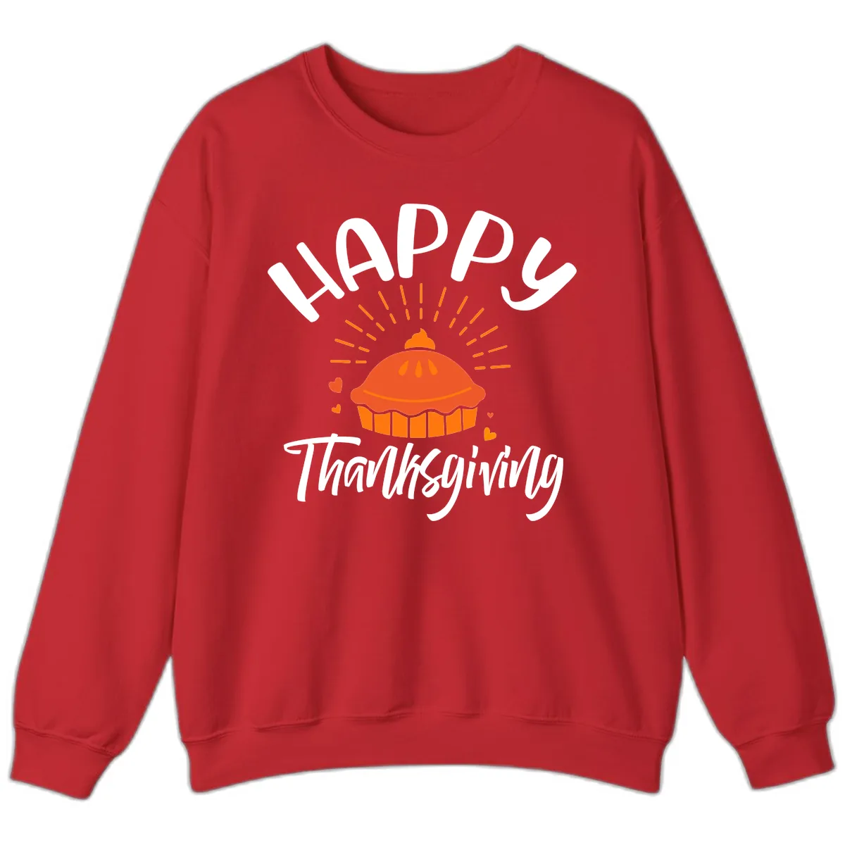 Happy Thanksgiving Pie Illustration Sweatshirt in Red
