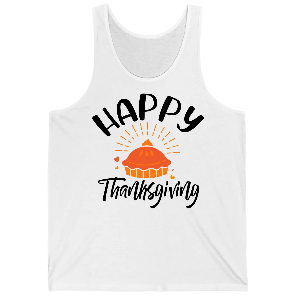 Happy Thanksgiving Pie Illustration Tank in White