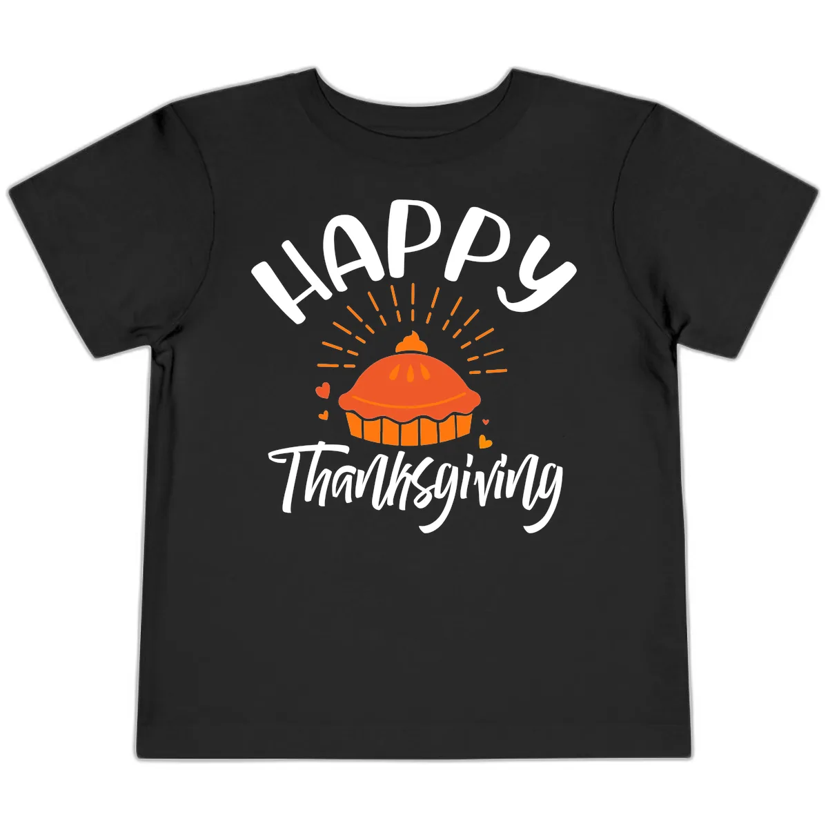 Happy Thanksgiving Pie Illustration Toddler T-Shirt in Black
