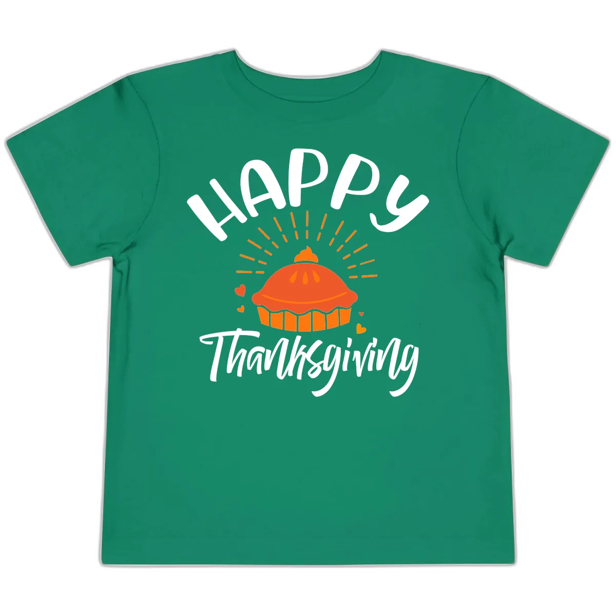 Happy Thanksgiving Pie Illustration Toddler T-Shirt in Kelly