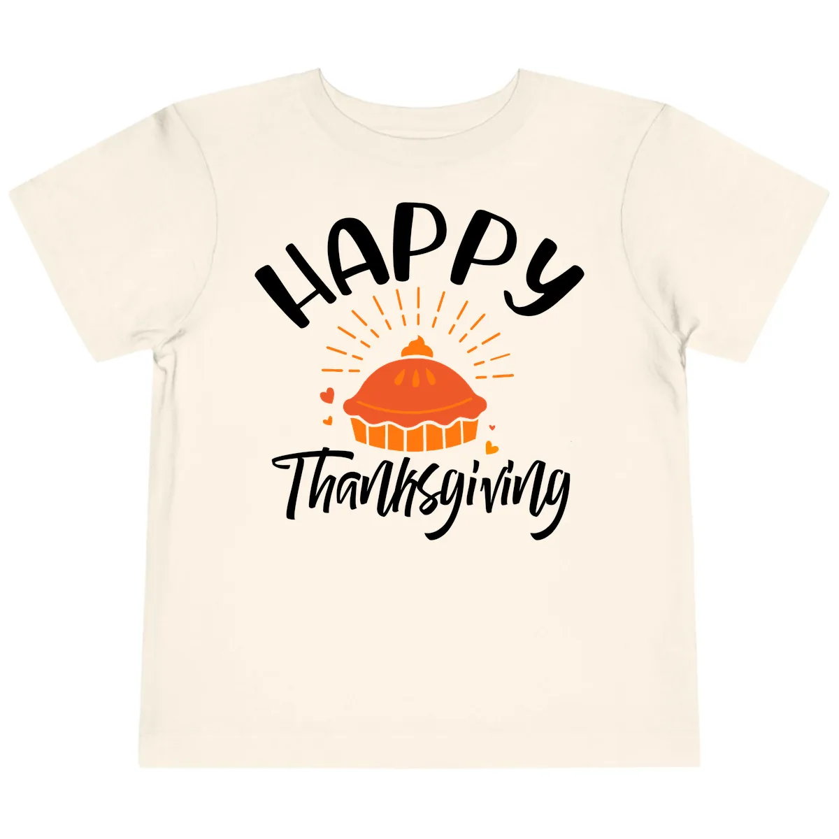 Happy Thanksgiving Pie Illustration Toddler T-Shirt in Natural