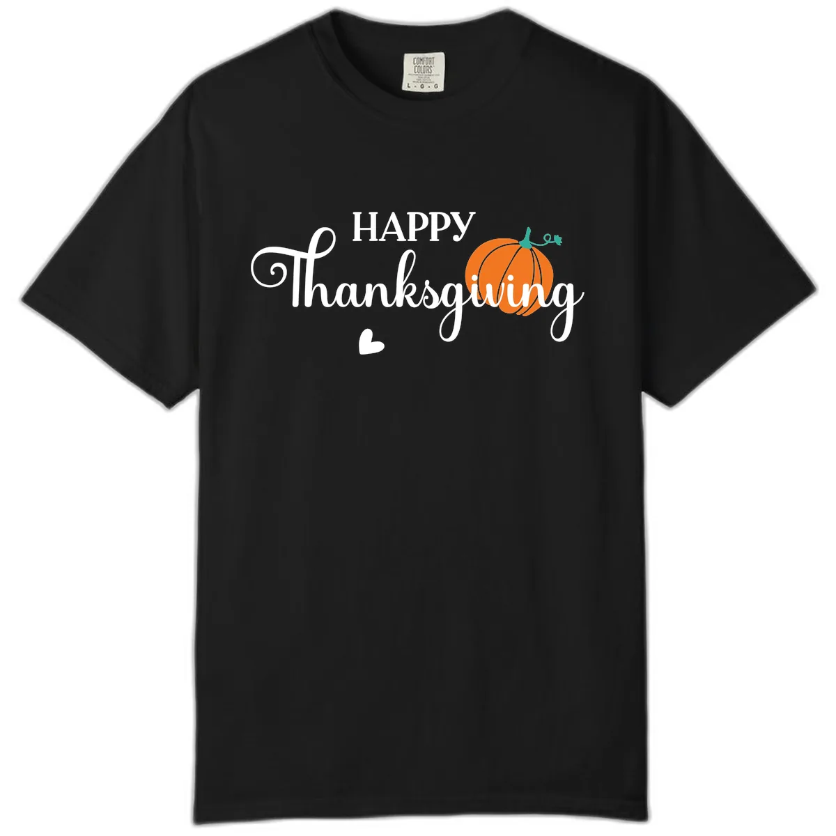Happy Thanksgiving Script Design Comfort Color in Black