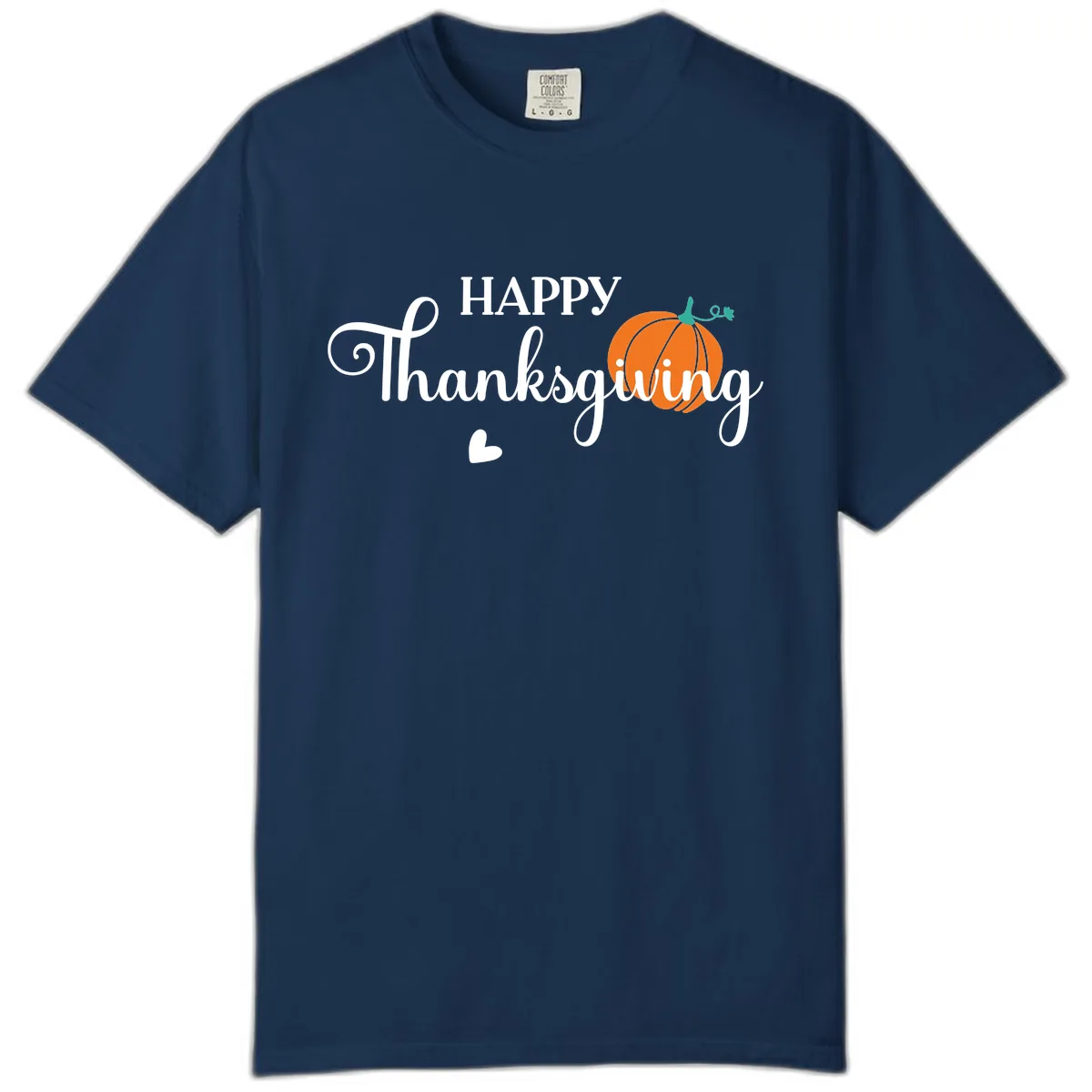 Happy Thanksgiving Script Design Comfort Color in Navy
