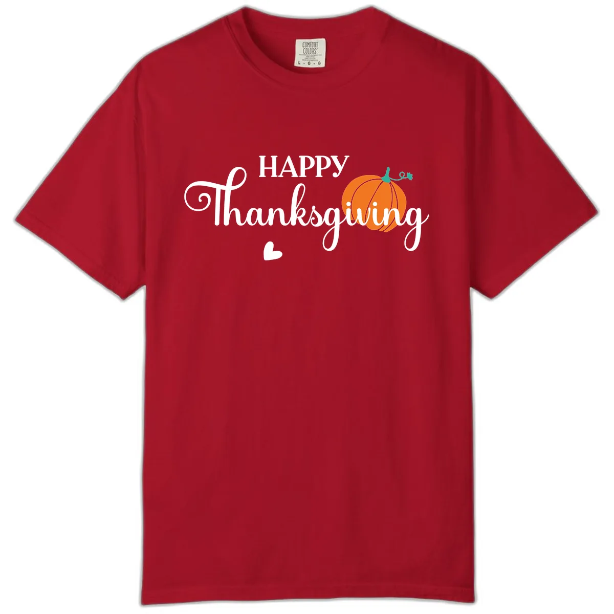 Happy Thanksgiving Script Design Comfort Color in Red