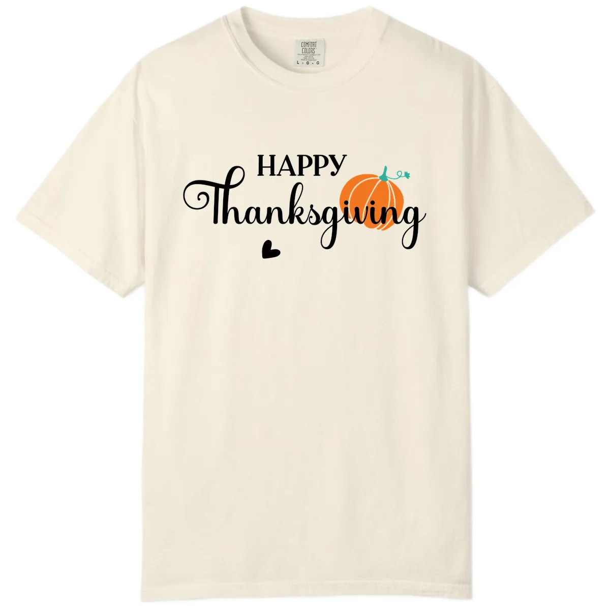 Happy Thanksgiving Script Design Comfort Color in Ivory