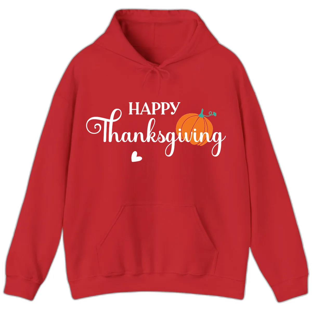 Happy Thanksgiving Script Design Hoodie in Red