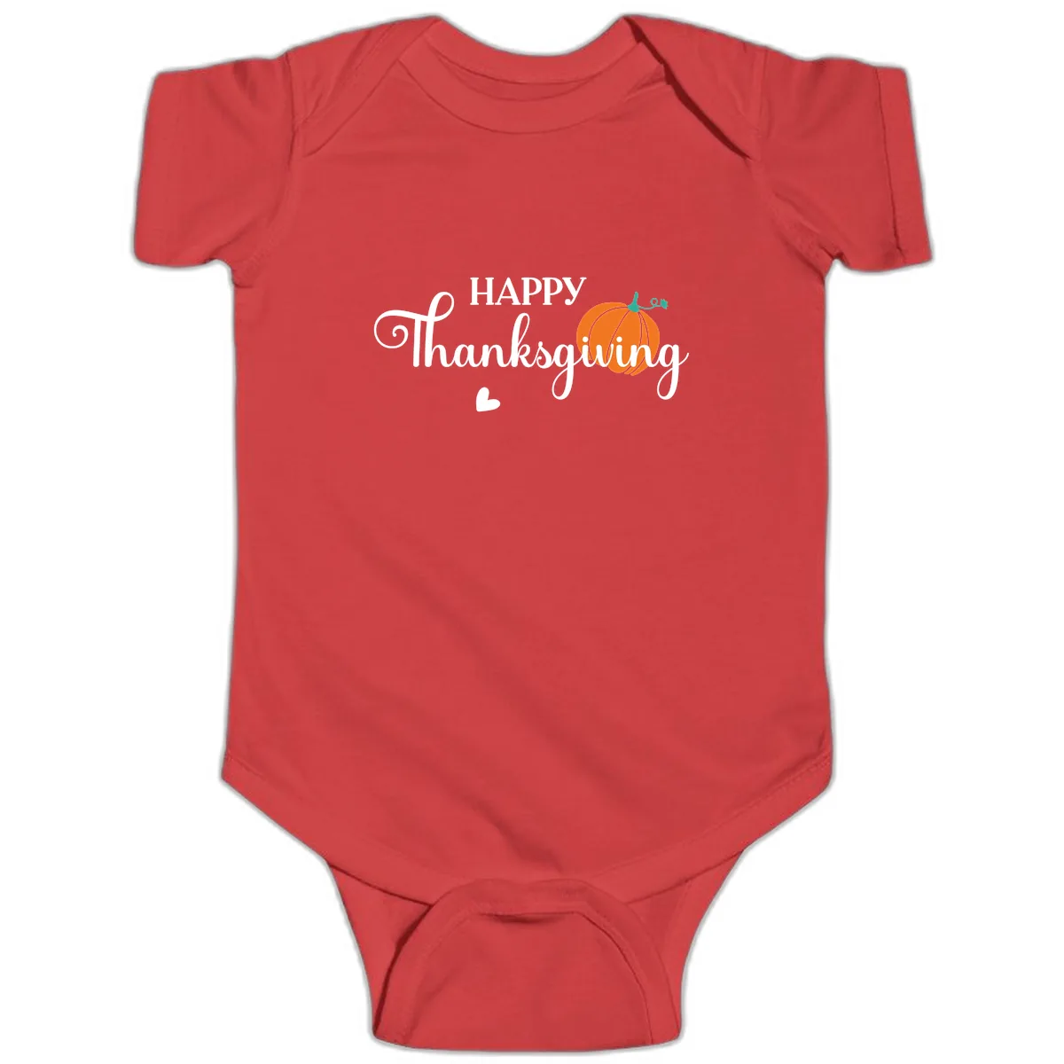 Happy Thanksgiving Script Design Baby Onesie in Red