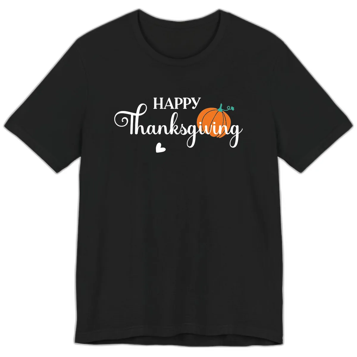 Happy Thanksgiving Script Design Premium T-Shirt in Black