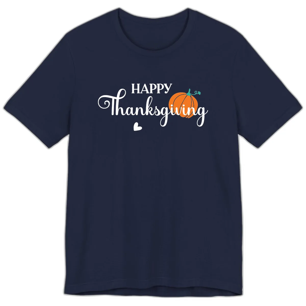 Happy Thanksgiving Script Design Premium T-Shirt in Navy