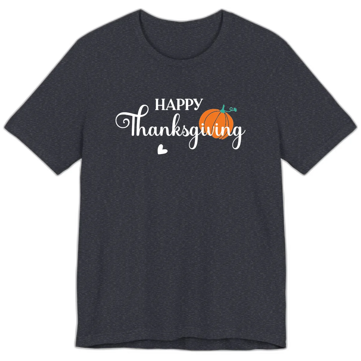Happy Thanksgiving Script Design Premium T-Shirt in Heather Navy