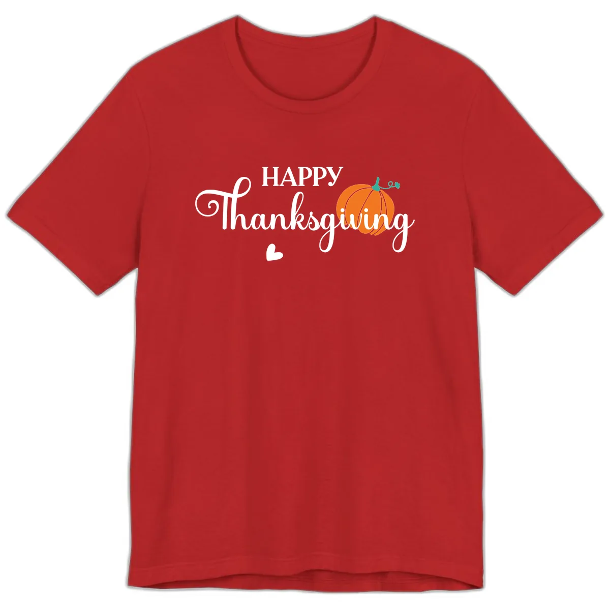 Happy Thanksgiving Script Design Premium T-Shirt in Red