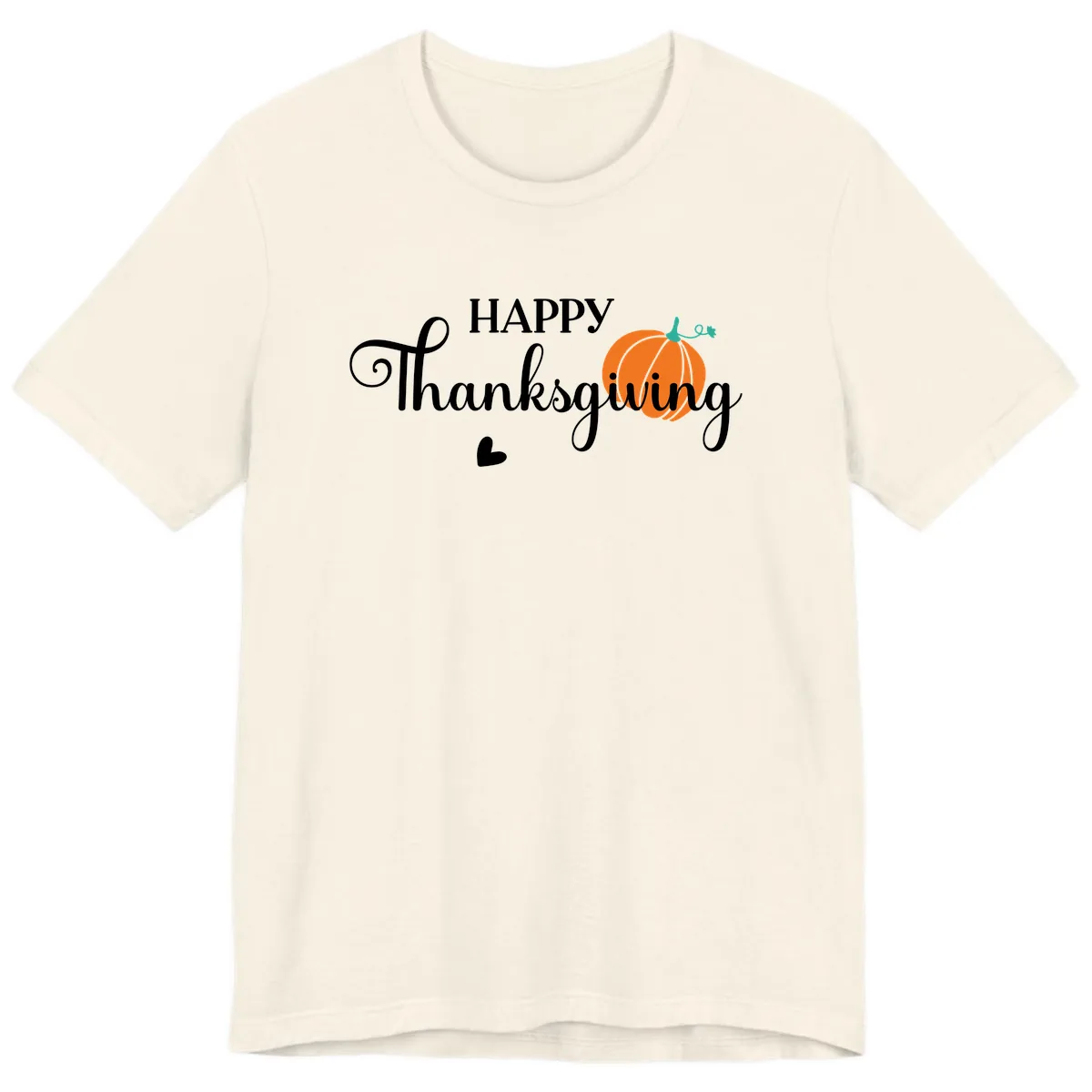 Happy Thanksgiving Script Design Premium T-Shirt in Natural